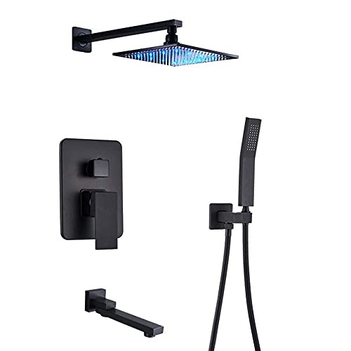 Mitigeur ensemble de douche LED noir mat pour créer un espace spa dans votre baignoire