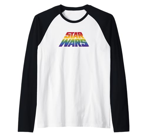 Star Wars t-shirt rainbow au logo en perspective et manches raglan bicolores