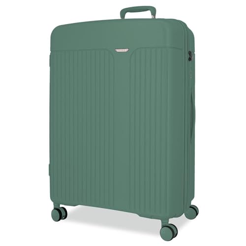 Grande valise Movom 108L rigide ABS avec 4 doubles roues et cadenas TSA intégré vert foncé