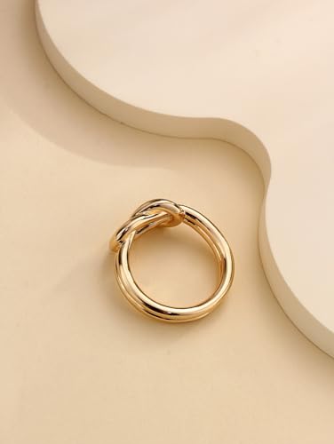 Layered Knot Silk Scarf Ring Brooch for Women Girls Dainty Infinity Love Knots Double Line Shawl Scarves Buckle Wrap Clasp Clip Finger Ring Size 8 Dress Accessories Jewelry Gift 5