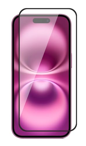 Image of Tempered Glass Screen Protector Compatible for iPhone 16 Plus with Edge to Edge Coverage and Easy Installation Kit, Pack of 1, Black