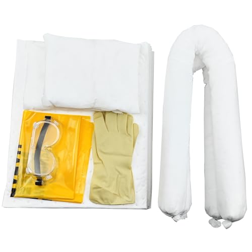 Image of XIFENG Oil-Only Spill Kit Absorbing Spills Oil Absorbent Pads Oil Absorbent Socks Pillows 11.6 Gallon of Oils Petroleum Products for Industrial Automotive Vehicle Aid Spills (Color:only Oil)