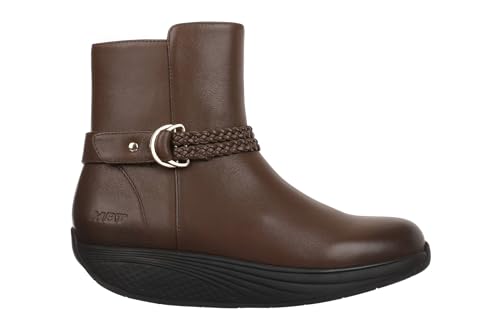 MBT Uki Boot botas de Mujer de vestir. Botas de Nappa para Caminar Anatómicas y Cómodas. Calzado Fisiológico Confort y Estabilidad con Suela balancín. Botas Casual con cordones. color marrón