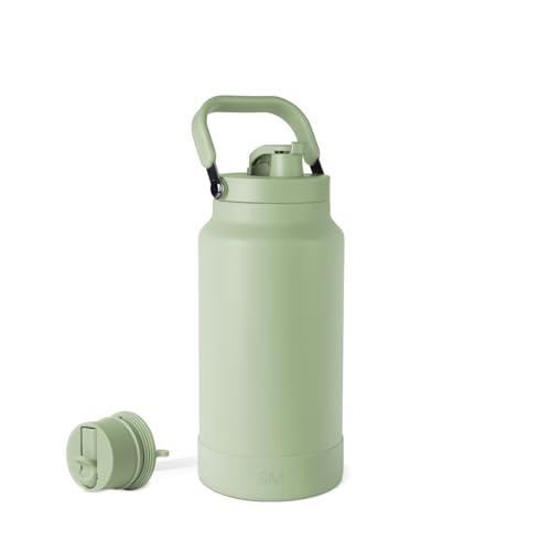 Image of Simple Modern Water Bottle Jug | Straw & Chug Lid | 64oz, Green | Trek Pivot Half Gallon Insulated Stainless Steel Water Jug with Handle | Interchangeable Lid, Boot | Meadow Mist