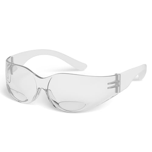 RUGGED BLUE - Bifocal Safety Glasses | Ansi Z87.1 Certified | Safety Glasses With Readers 2.0 | Scratch-Resistant Lenses | Impact-Resistant Eye Protection | Reading Goggles | 1 Pack - Clear Lens