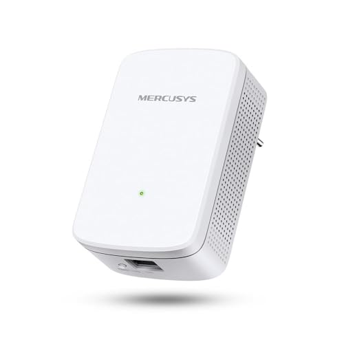 MERCUSYS ME10 Repetidor WiFi, extensor de rede, amplificador sem fios 300 Mbps, WPS botão, play e plug, indicador LED de sinal, fácil configuração, compatível com