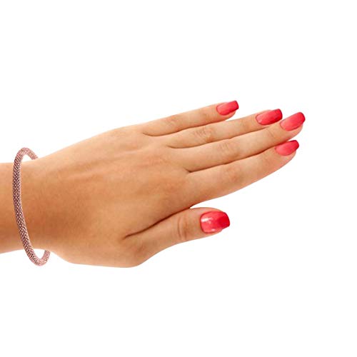 MauliJewels 4.2MM Italian Popcorn Bead Bracelet for Women in 14K Rose Gold, White Gold & Yellow Gold Plated 925 Sterling Silver, Adjustable Chain Jewelry Gift4