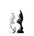 LUYIYI Noir et Blanc avec des Personnages en céramique Ornements personnalité Couple Cadeau Bureau créatif Ornements Chambre Salon étagère Simple décorations Modernes
