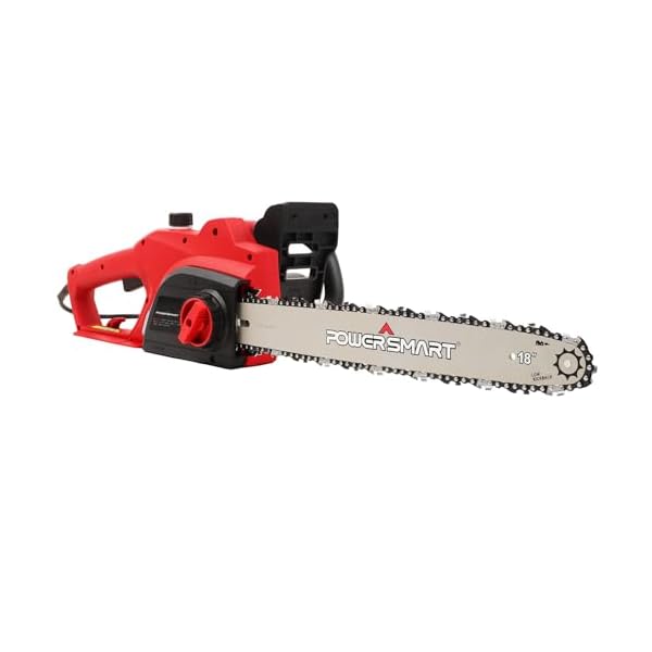 PowerSmart 18 Inch Corded Electric Chainsaw, 15 Amp Power Chain Saw For Wood Cutting