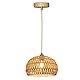 Aulaiyi Hängelampe Rattan Ø30cm, Boho Pendelleuchte Esstisch mit E27 Fassung, Handgewebter Lampenschirm, Braun Vintage Hängeleuchte für Schlafzimmer Wohnzimmer Küche (Glühbirnen Nicht Enthalten)