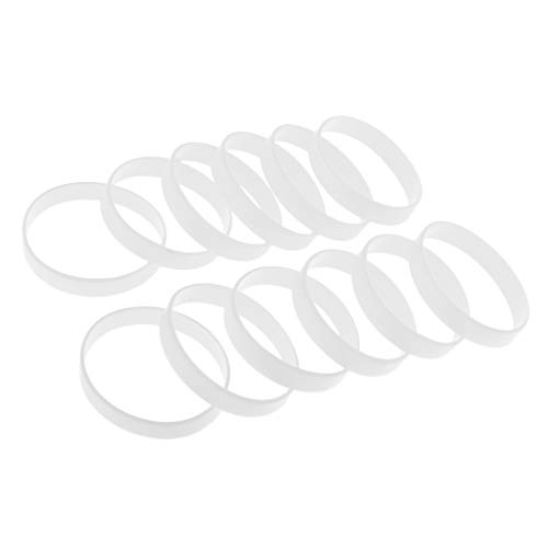 シリコーン 幅広 ゴム バンド リング 輪ゴム リストバンド 全13色 白
