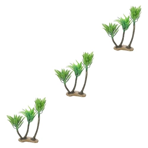 ABOOFAN 3 Piezas Modelo De Árbol De Mini Accesorios Accesorio De Caja De Arena Artesanías De Plástico Primeros De La Torta Adorno De Mesa Vidrio Palmera Escritorio Planta El Plastico
