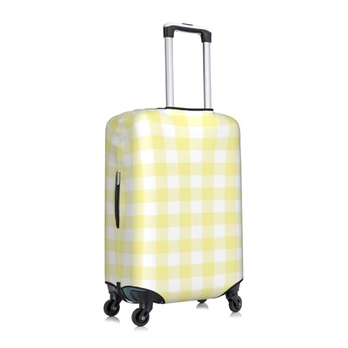 Lemon Yellow Checkboard Print Washable Luggage Cover - Fashion Suitcase Protector Fits 18-32 Inch Luggage3