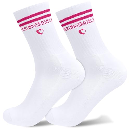 Smlper Geschenk für Freundin, Lieblingsmensch Geschenk Socken, Bestickte Lieblingsmensch Tennissocken, Personalisierte Socken, Geschenke für Partner Frauen Geburtstag Valentinstag Herzenmensch