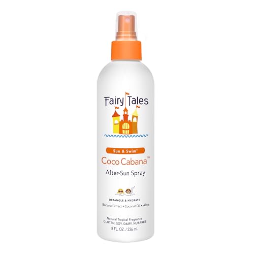 Fairy Tales Sun & Swim Leave-In Conditioner Spray for Kids - Pre Swim & After Swim Hair Protection Defends Against Chlorine Salt & Sun - Delicious Tropical Scent 8oz