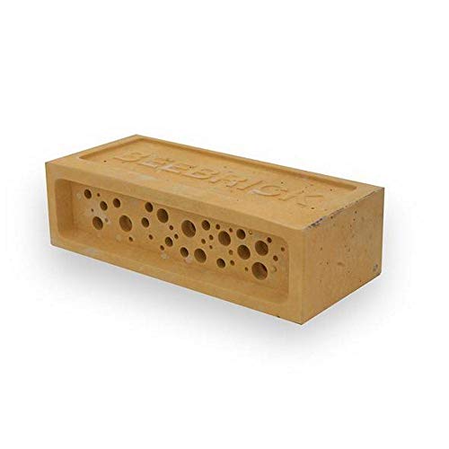Green & Blue Yellow Bee Brick Solitary Bee House | Nester Hotel Bee Hive House | Weatherproof Construction
