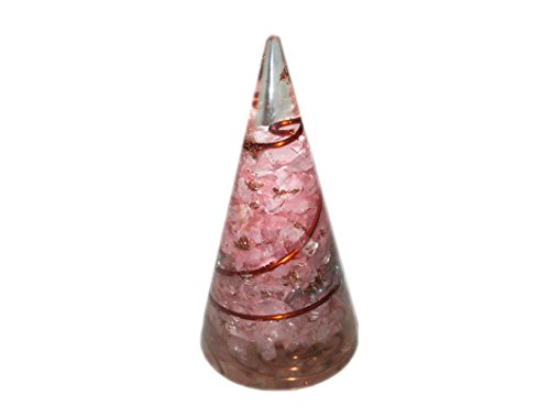 Exquisite Rose Quartz Orgone Antenna Cone Chakra Crystal Gemstones Agate Onyx Christmas EMF Protection Divine Spiritual