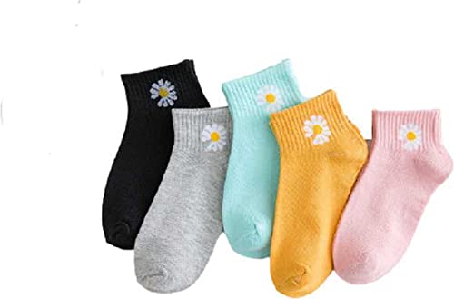 Womans & Girls Printed Ankle Length Cotton Socks (Pack of 5, Multicolor)-image-42