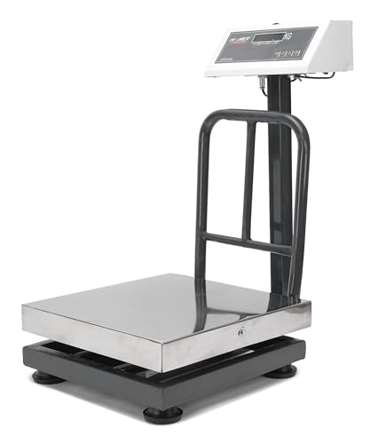 Image of Monet Weighing Scale 100kg, 10g Accuracy | Green Display | Stainless Steel Pan | Heavy-Duty Weight Machine for Commercial Use | Ideal for Kirana Stores, Shops, Factories, Retail | 220V Power