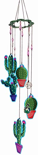 Spoontiques Cactus Wind Chime - Outdoor Garden Décor - Decorative Chimes for Yard, Garden, Backyard and Patio Decoration