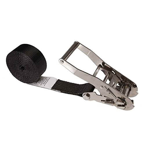 US Cargo Control, Endless Ratchet Straps, 2 Inch Wide X 15 Foot Long, Black Ratchet Straps, Stainless Steel Ratchet Tie Down, Endless Cargo Straps, Dependable Utility Strap for Cargo Bundling