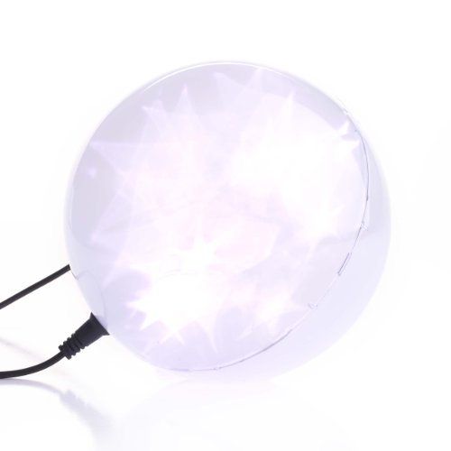 S4 Lights 24 Cool White LEDs - 6 in. Dia. Holographic Starfire Sphere - Black Wire - Indoor/Outdoor - Battery Operated with Timer