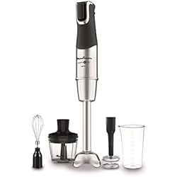 Batidora Moulinex 1000W Carrefour Moulinex Powelix Life DD95HD Batidora de brazo 1200 W, cuchillas duradera, accesorio pasapuré 2 texturas, selector de velocidades ergonómico, Piezas aptas para lavavajillas, Metálico