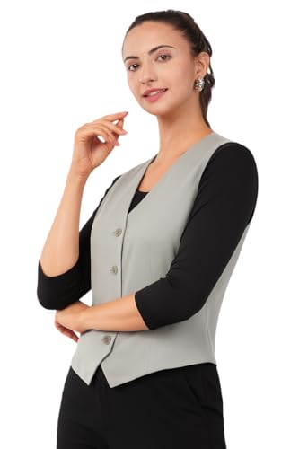 Image of SaintX Women's Waist Coat | Sleeveless | Stylish Executive Wear | Formal Blazer Waistcoat | Office wear
