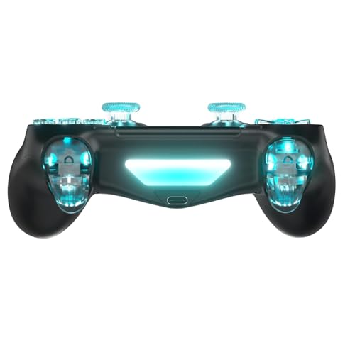 Bonacell RGB Wireless Dual Vibration Kabellose Gamepad mit Turbo und 3.5mm Audio Jack/LED/Touch Pad für P4/Pro/Slim/Pc