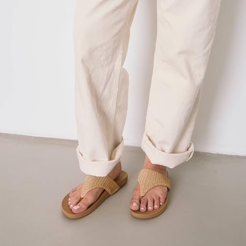 Image of The Sak Everly Slide Sandal - Women's Flat Fashion Slides with Soft Cushion Sole - Beach Slip On Sandals For Everyday
