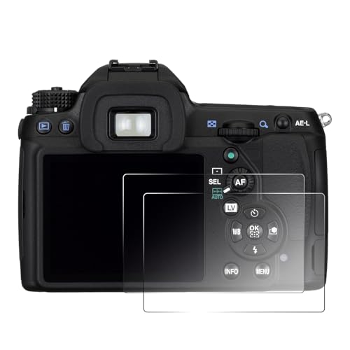 Sagreeny 2 protectores de pantalla compatibles con Pentax K 5 Mark II K 5 Mark IIS, película de vidrio templado transparente de dureza 9H, accesorios de cámara digital, impresión antiarañazos y