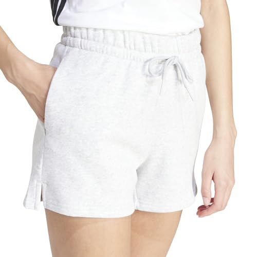 adidas Damen Essentials Small Logo Feel Cozy Shorts, Light Grey Heather/White, XXS – Ansicht 5