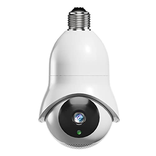 Cámara de Seguridad con Bombilla para Interior Exterior Videocámara de vigilancia de detección de Movimiento MAX 128G Tarjeta de Memoria Sistema de cámara de Seguridad inalámbrico Audio