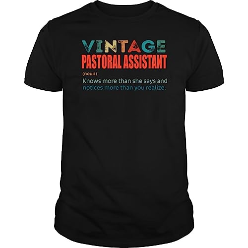 Vintage Pastoral Assistant Knows More Than Job Title - Unisex Tee Black