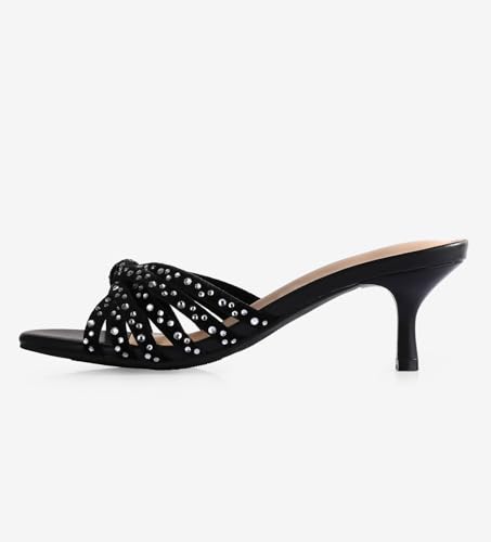 Ankis Black Nude White Heels for Women Strappy Kitten Low Heels Open Toe Fashion Party Dress Heeled Sandals2