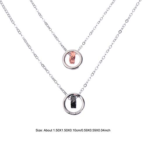 FAVOMOTO 2 Peças de Anel Duplo Colares Colar de Casal Joias Mulheres Homens Corrente de Pescoço de D