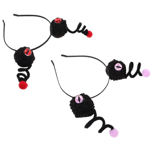 ibasenice 2 Piezas Diademas Halloween de Ojos Móviles Rojo y Púrpura para Disfraz Accesorio Flexible y Ligero para Fiesta y Cosplay Diadema Unisex para Adultos