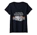 Womens Star Wars Retro Falcon Stripes V-Neck T-Shirt