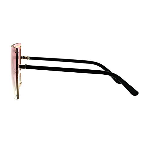 Rims Behind Lens Fashion Sunglasses Oversized Flat Top Square Womens4