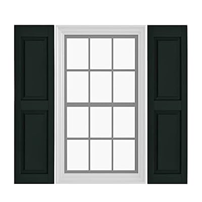 Pontiac Trail Raised Panel Vinyl Shutters (1 Pair) | 12” x 71” - Heathered Spruce | Exterior Window Shutters | Includes Mounting Hardware | Simple Installation | Made in USA