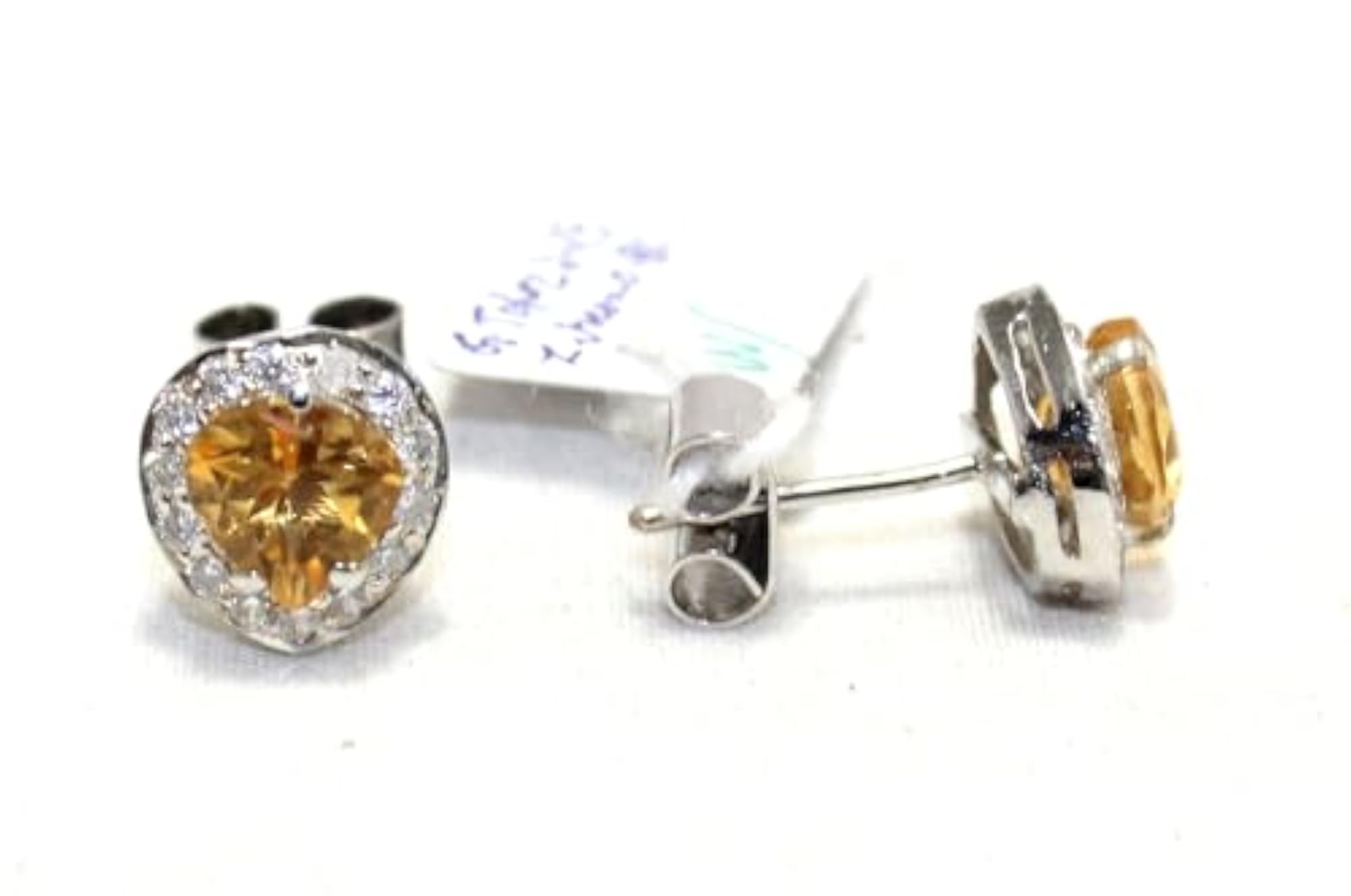 Women's 925 Sterling Silver Red Hydro & CZ Stone Handmade Stud Earrings