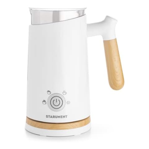 Starument Electric Milk Frother - Automatic Milk Foamer & Heater for Coffee, Latte, Cappuccino, Other Creamy Drinks - 4 Settings for Cold Foam, Airy Milk Foam, Dense Foam & Warm Milk - Easy to Use Cover