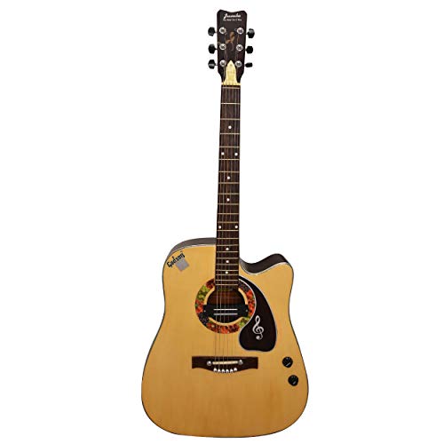 Image of Godson Jumbo Rose Wood Cut A Way 6-Strings Right-Handed Acoustic Guitar-Semi-Electric with Bag (Natural) Ver-2.0