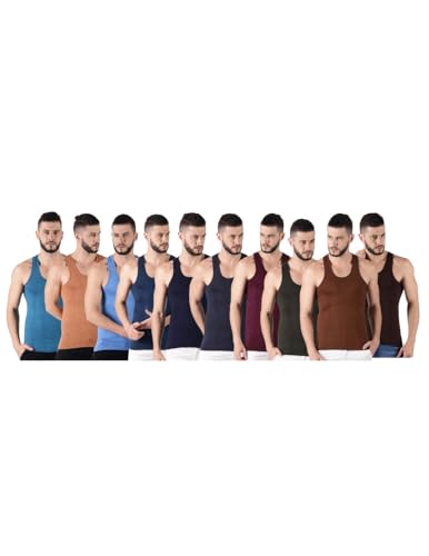 Image of Dollar Lehar Men Combed Cotton Round Neck Vest -Colour May Vary