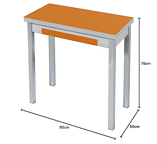 Table de cuisine ASTIMESA en métal orange pour repas conviviaux