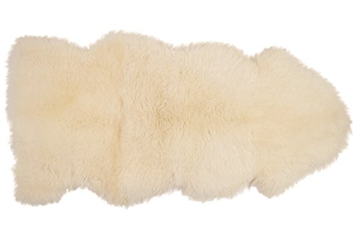Tapis en peau d'agneau de qualité supérieure Kaiser blanc naturel 175 x 65 cm pour canapé