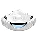 Empava Corner Whirlpool Bathtub, 2 Person Jetted Spa Tub with 10 Jets, Heater, Light, Chromatherapy & LED Control Panel