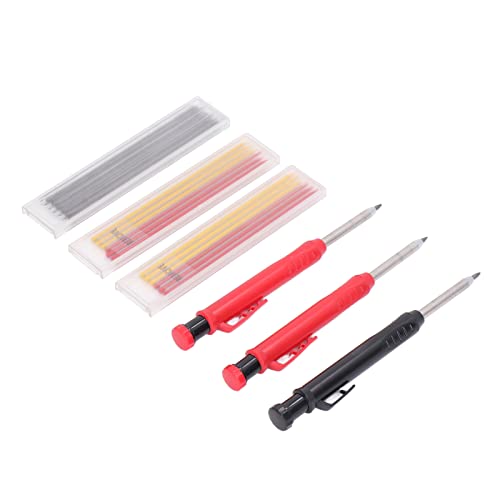 RASTKY Portaminas de Punta Larga para Marcado de Precisión, Herramienta para Trabajar la Madera Fácil de Usar, Juego con Recambios Codificados por Colores, Ideal para Trabajadores de la