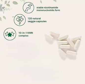 Complesso NMN, senza riempitivi vitaminici | Precursore NAD+ e alternativa al supplemento NR | Integratore non OGM, vegano|mnm