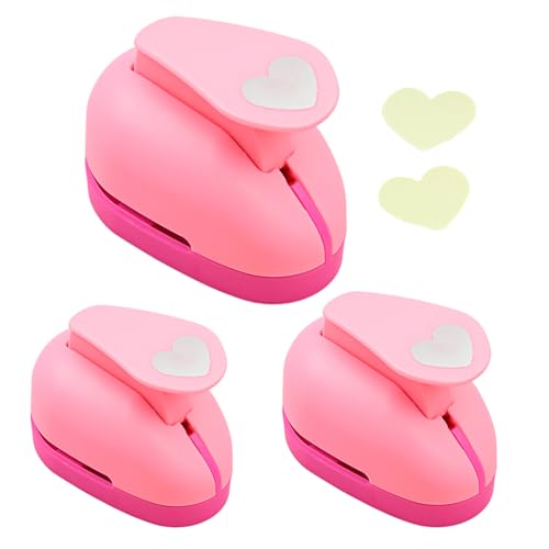 ハートパンチ,コンパクト精密工具ガジェット 3個 | 形状ホールパンチ - スクラップブッキング、休日、家庭、家族、友人、大人、子供、室内用